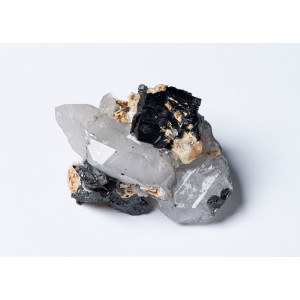 Ferberit-Wolfram-Minerali mit Quarz